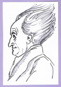 J. W. v. Goethe. Karikatur von Alfons Schweiggert