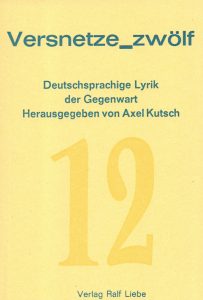 Buchcover "Versnetze_zwölf", herausgegeben von Axel Kutsch